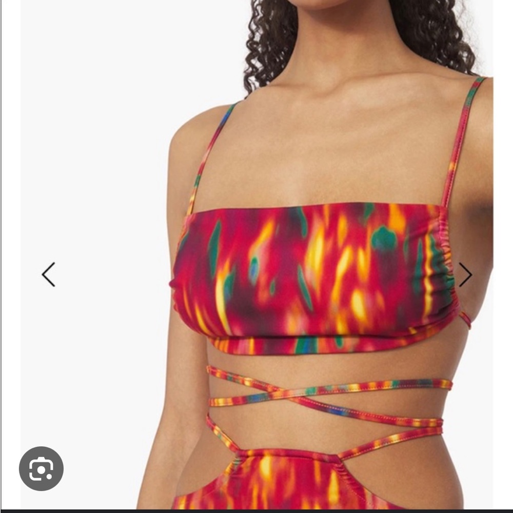 We Wore What Fire Tie Dye bandeau top